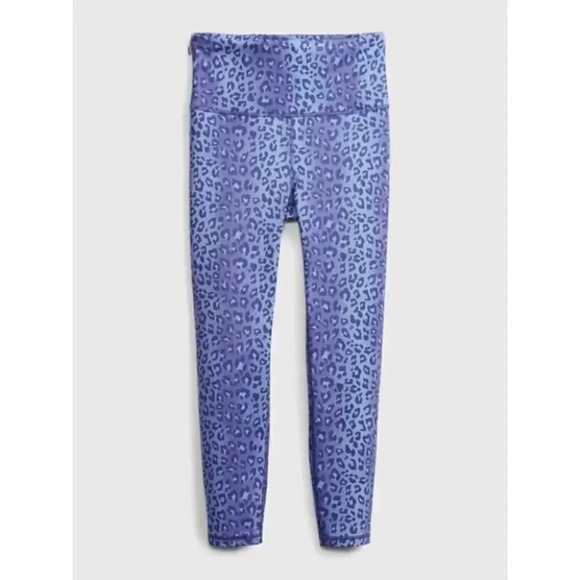 GapFit  Eclipse 7/8 Compression Legging Workout Blue Lilac Leopard Print Small - Picture 5 of 13